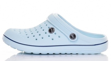 KROKSY DAMSKIE KLAPKI PIANKOWE LEKKIE WYGODNE CHODAKI NIEBIESKIE