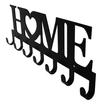 Вешалка, держатель для одежды, ключи, крючок, HOME, ЧЕРНАЯ