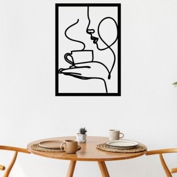 Красивая Ажурная Настенная Картина Женщина Кофе 3D Панно