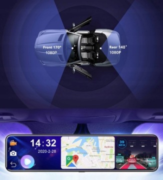 Зеркальная камера для автомобильного регистратора HA301U, 4 ГБ