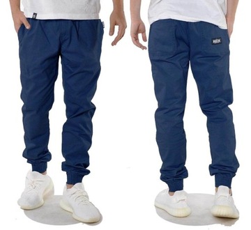 Spodnie 3XL Bossline Casual Joggery Niebieskie XXXL luźne baggy