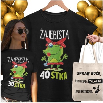 KOSZULKA PREZENT 40 50 60 70 20 30 18 URODZINY DLA KOBIETY + TORBA GRATIS