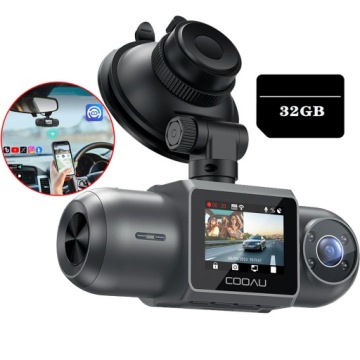 Záznamník Jízdy 4K Wifi Duální Gps Kamera Monitorování Parkování 32 Gb Sd
