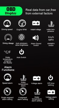 Wyświetlacz projektor na szybe LCD HUD OBD2 GPS M7