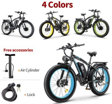 Электрический велосипед для взрослых KETELES 2000W 55км/ч 100км 26” толстые шины