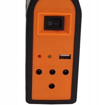 ГЕНЕРАТОР С СОЛНЕЧНОЙ ПАНЕЛЬЮ + 3 ЛАМПОЧКИ + USB-КАБЕЛЬ