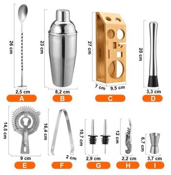 Барменский набор BRADFORD 10 предметов.
