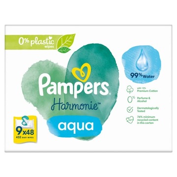 Влажные салфетки Pampers Harmonie Aqua 9 х 48 шт.