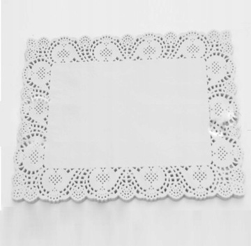 SERWETKI OZDOBNE PAPIEROWE BIAŁE 35/25cm (100)