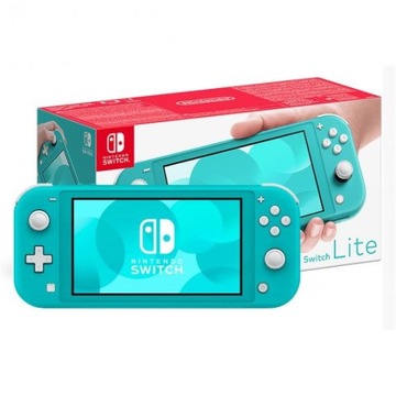 NINTENDO SWITCH LITE TURKUSOWA - ZESTAW SKLEP !