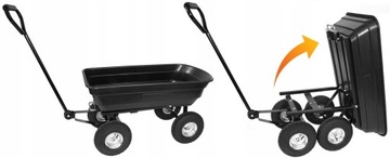 4-КОЛЕСНАЯ САДОВАЯ ТРАНСПОРТНАЯ ТЕЛЕЖКА 200кг 75л.