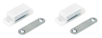 2x ZAMEK MAGNETYCZNY ZATRZASK MEBLOWY MAGNES- BIAŁY