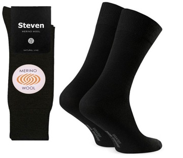 skarpety męskie WEŁNA MERINO steven skarpetki 130 czarny # 41-43