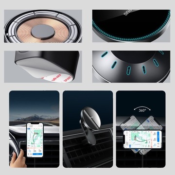 Держатель автомобильного зарядного устройства с MagSafe для iPhone 13, 14, 15, решетка USB-C, стекло