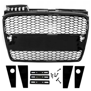 AUDI A4 B7 ATRAPA GRILL ŚRODKOWA CZARNA RS LOOK - Nowa, Nieużywana