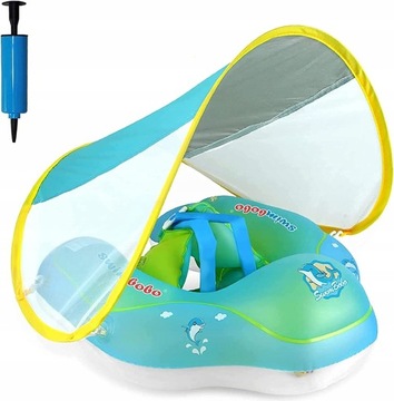 Koło dmuchane dla dzieci materac ponton z daszkiem