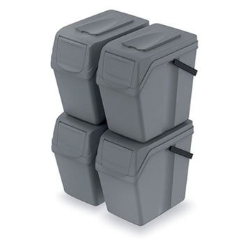 Zestaw koszy na śmieci Sortibox 4x25l szary ISWB25S4-405U