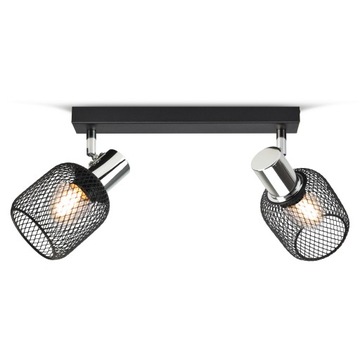 Lampa Sufitowa Żyrandol Plafon Vintage LOFT Reflektor 444-BG2 E27 Z Siatki