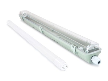 1x OPRAWA HERMETYCZNA 1x60CM + 1x ŚWIETLÓWKA LED 9W 4500K