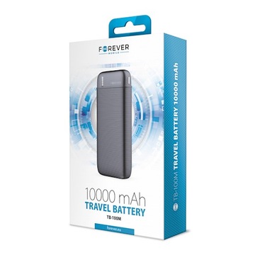 Forever powerbank kieszonkowy Przenośna pamięć TB-100M 10000 mAh Czarny