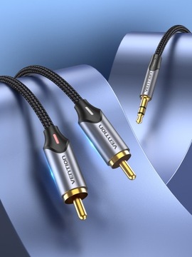 VENTION Kabel Jack 3,5mm - 2x RCA w oplocie - 5m