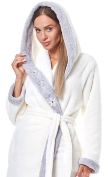 DŁUGI CIEPŁY PUCHOWY DAMSKI SZLAFROK PODOMKA 4XL