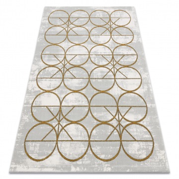 Dywan glamour kremowo- szaro- złoty 120x170