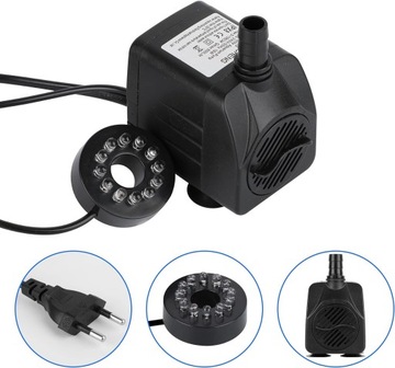12 светодиодов Погружной насос для фонтана 800л/ч 16Вт