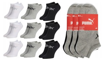 9 PAR PUMA SKARPETY STOPKI MULTI BIAŁY CZARNY SZARY 35-38