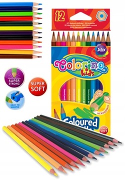 Colorino kredki ołówkowe heksagonalne 12 kolorów
