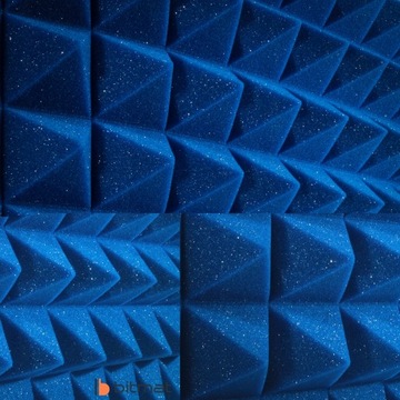 Pianki Akustyczne Wygłuszająca Mata Piramidka Blue chabrowa panele na sufit