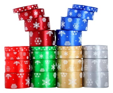 Лента атласная со ЗВЕЗДАМИ 12мм/22мм, 6цвет.