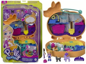 POLLY POCKET Lalki Zestaw Kompaktowy Uroczy Piesek Corgi Psi Hotel GTN13