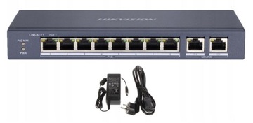 Switch PoE do kamer IP 8x POE 2x Uplink HIKVISION