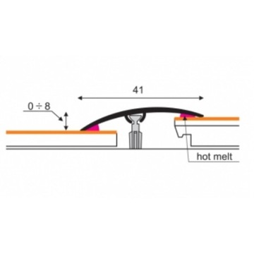ПЛАСТИНКА BORCK 41MM, АЛЮМИНИЙ ШАМПАНСКОГО, ДЛИНА 0,93M