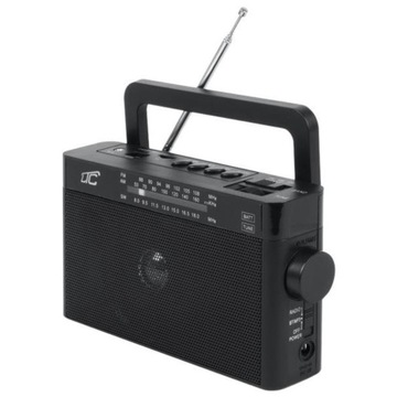 Radio przenośne kuchenne AM/FM/USB/SD czarne z uchwytem anteną czarne