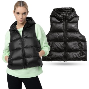 DAMSKA KURTKA 4F BEZRĘKAWNIK KAMIZELKA PUCHOWA SS23F092