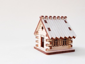 Домик из фанеры для ЛЕСНОГО САДА В СТЕКЛЯННОЙ БАНКЕ