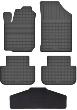 Черные резиновые автомобильные коврики - черный - квадратный обод 2CM + комплект TUNEL