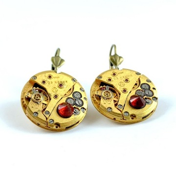 KOLCZYKI - GOLDEN TREASURE - RED, MECHANIZMY
