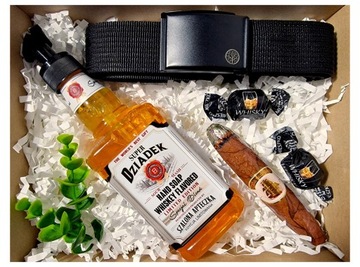 PREZENT dla DZIADKA DZIEŃ DZIADKA URODZINY PASEK MYDŁO WHISKY ZESTAW NIEGO
