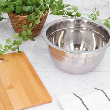 ЧАША МЕТАЛЛИЧЕСКАЯ 2,2л, кухонная нержавеющая сталь, для приготовления торта, салата