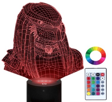 Lampka Nocna z Imieniem Predator 3D Led Grawer