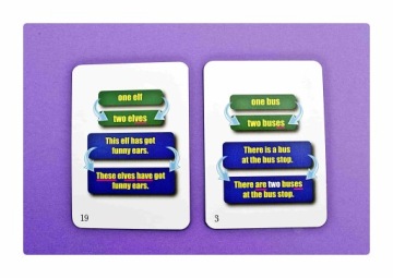 Единственное и множественное число. Веселые карточки на английском. Creativo