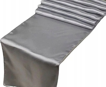 SATYNA SREBRNA rolka 36 cm x 9 m tkanina materiał BIEŻNIK na stół