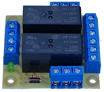 Модуль 2 реле 12 В - 2x НО НЗ, 5A 6x PIN