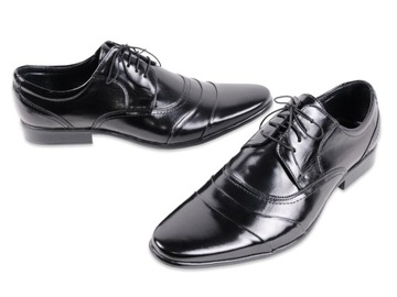 EKSKLUZYWNE SKÓRZANE BUTY DO GARNITURU 1183 nr 41
