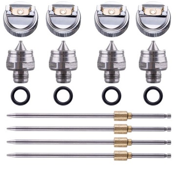 РАСПЫЛИТЕЛЬ 4X HVLP ФОРСУНКА 1,4 1,7 2,0 2,5 мм ДЛЯ ЧЕРНОЙ ПОКРАСКИ