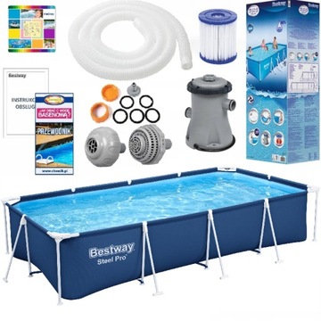 BASEN OGRODOWY STELAŻOWY BESTWAY PROSTOKĄTNY 400x211x81cm BES56424
