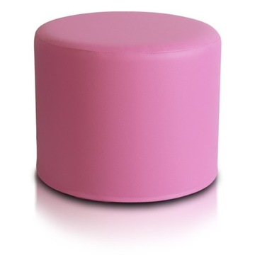 Pufa Roller Puf owalny stolik podnóżek 50x40cm Ekoskóra E5 różowy